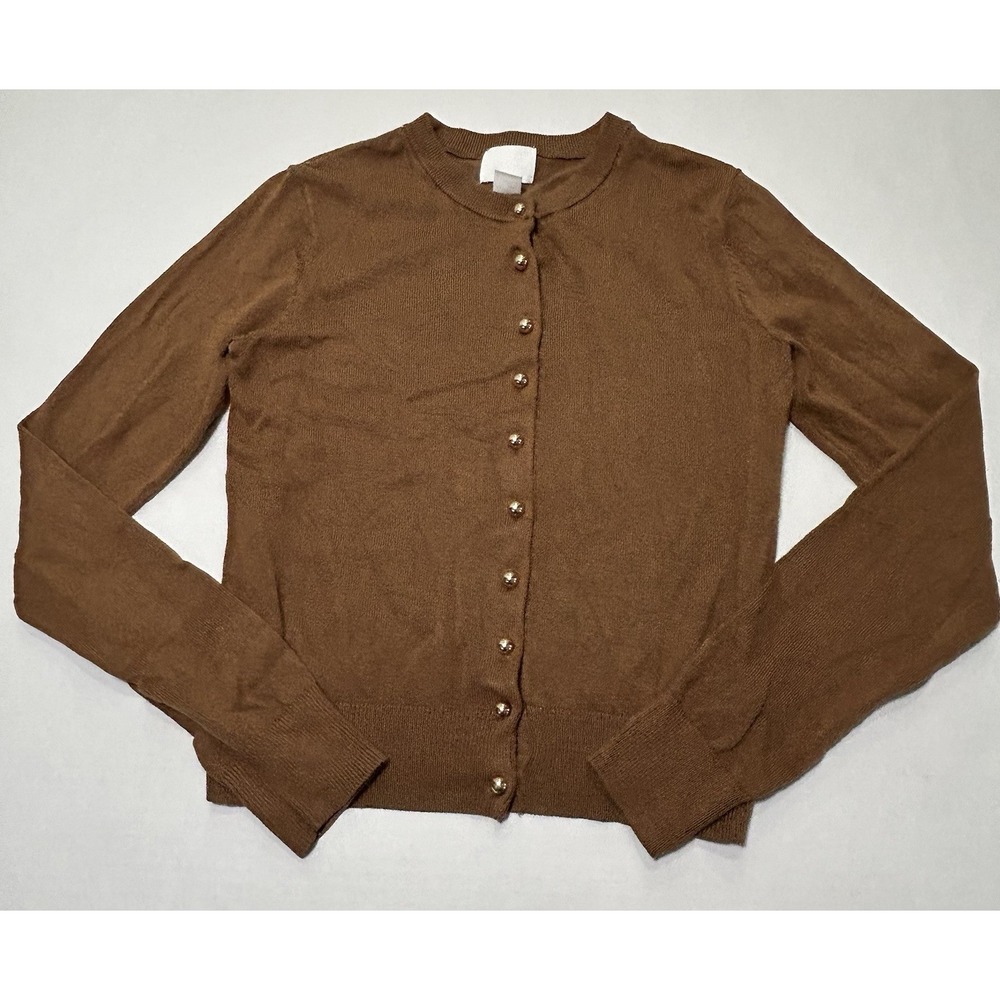 H&M CARDIGAN Knit Sweater Gold Buttons. Size XS